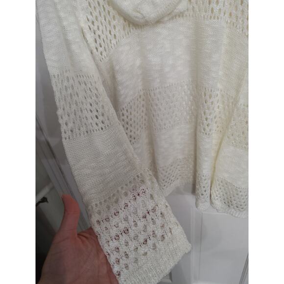 Boho eyelet cream duster cardigan Cottagecore lightweight fairy Ties coastal - Picture 9 of 10